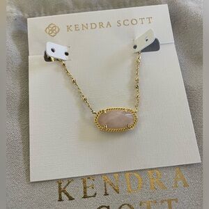 Kendra Scott Elisa Satellite Rose Quartz Necklace Gold